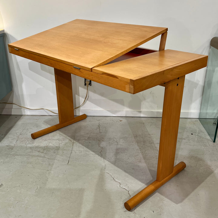 1970s Petite Minimalist Maple Drafting Table
