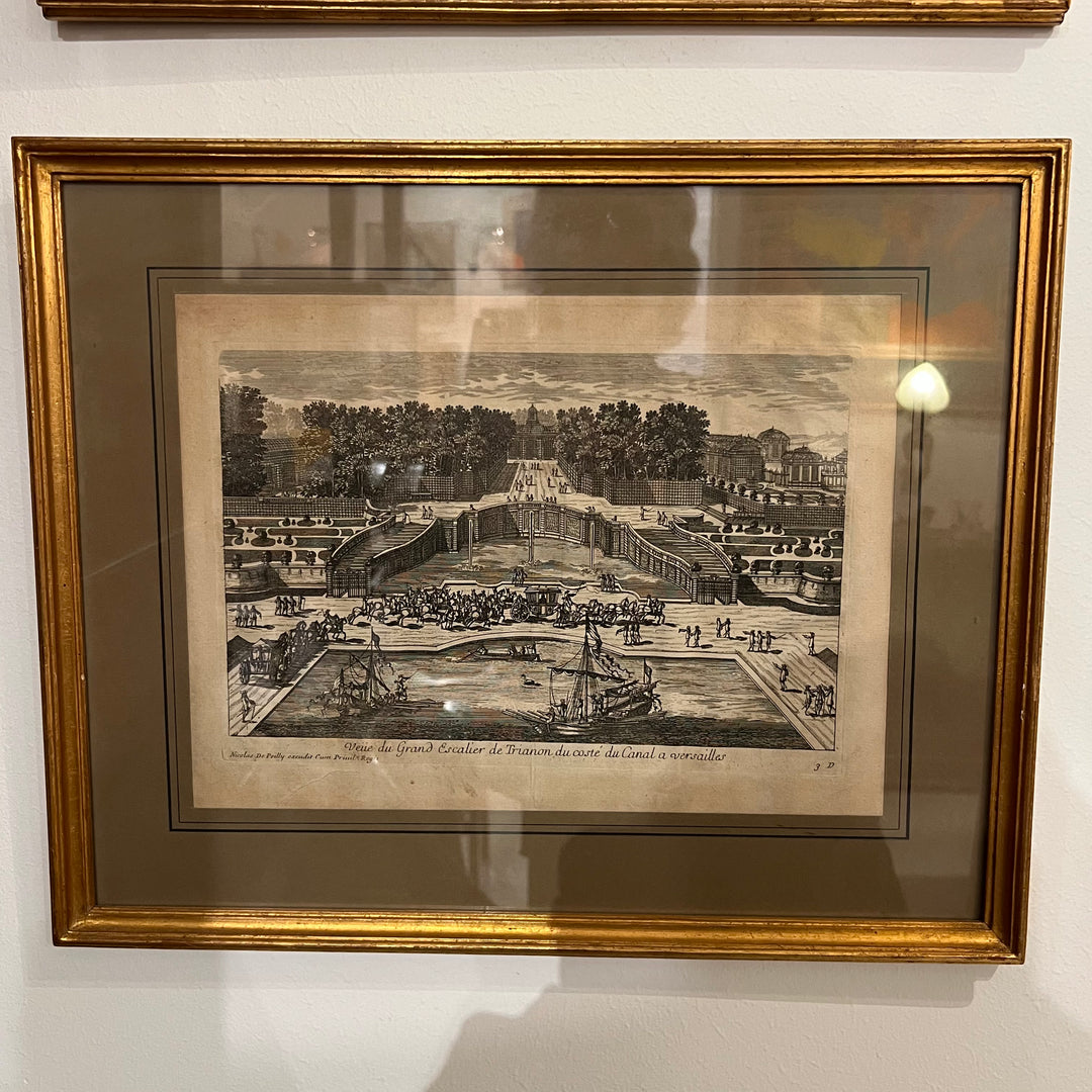 Framed Antique Engraved Print of Versailles #4
