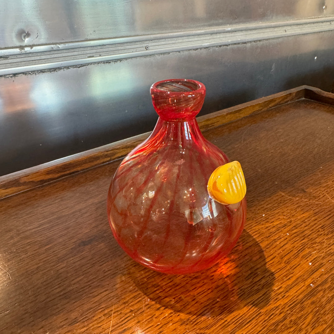 Red & Yellow Glass Vase