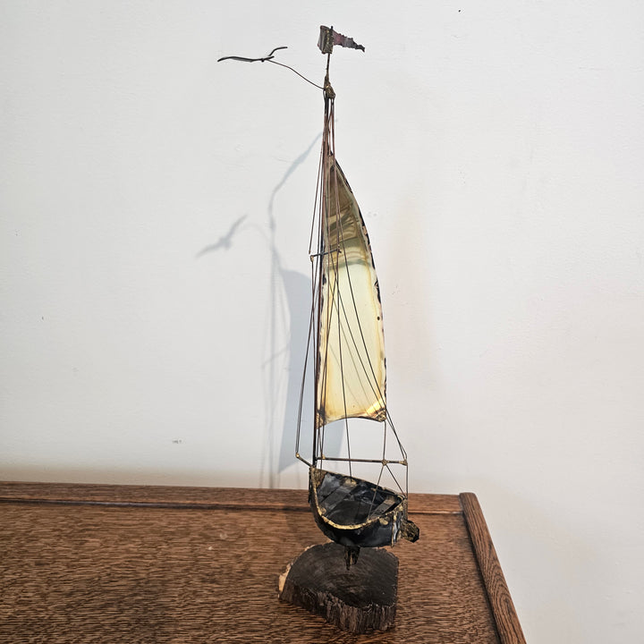 MCM Brutalist Sailboat Sculpture