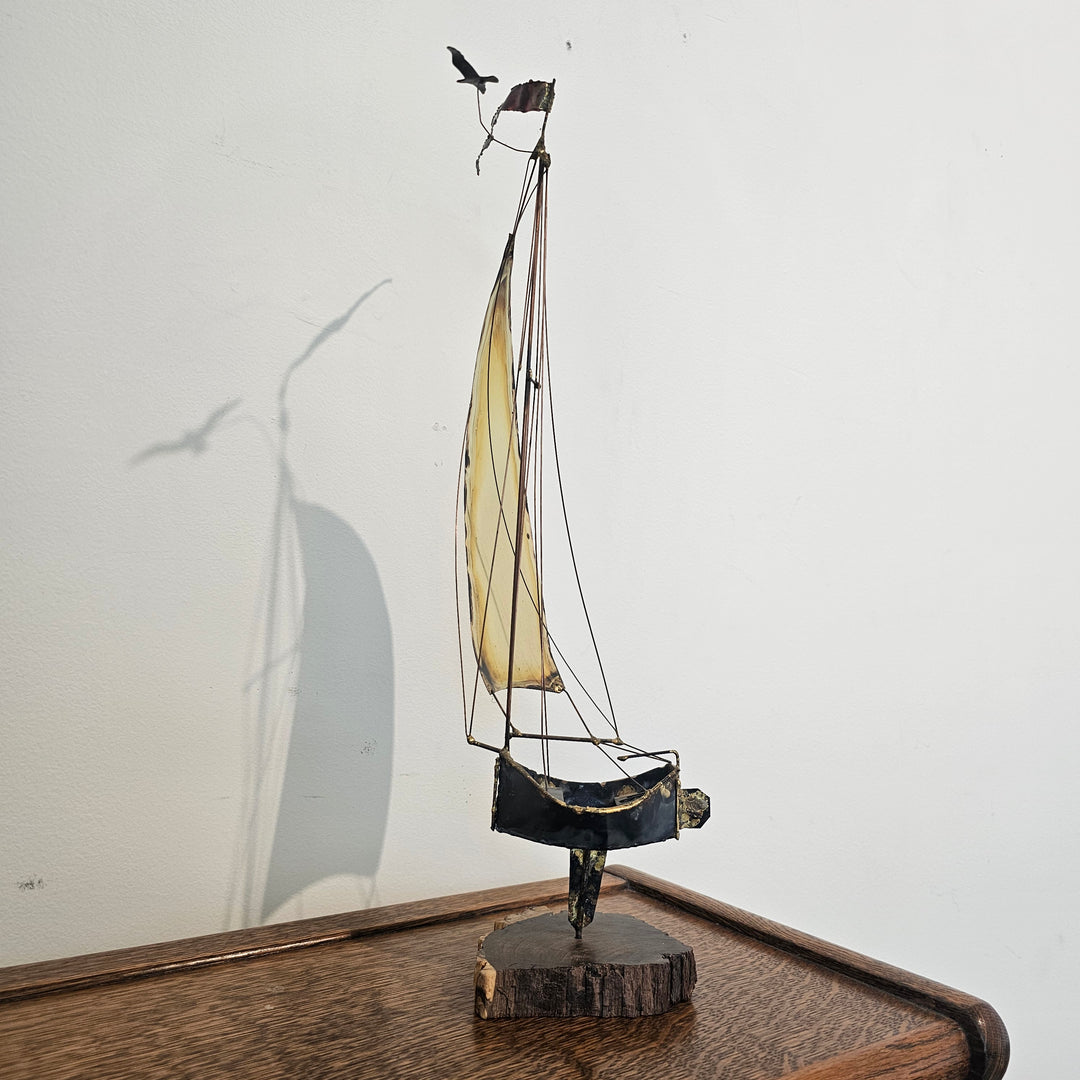 MCM Brutalist Sailboat Sculpture