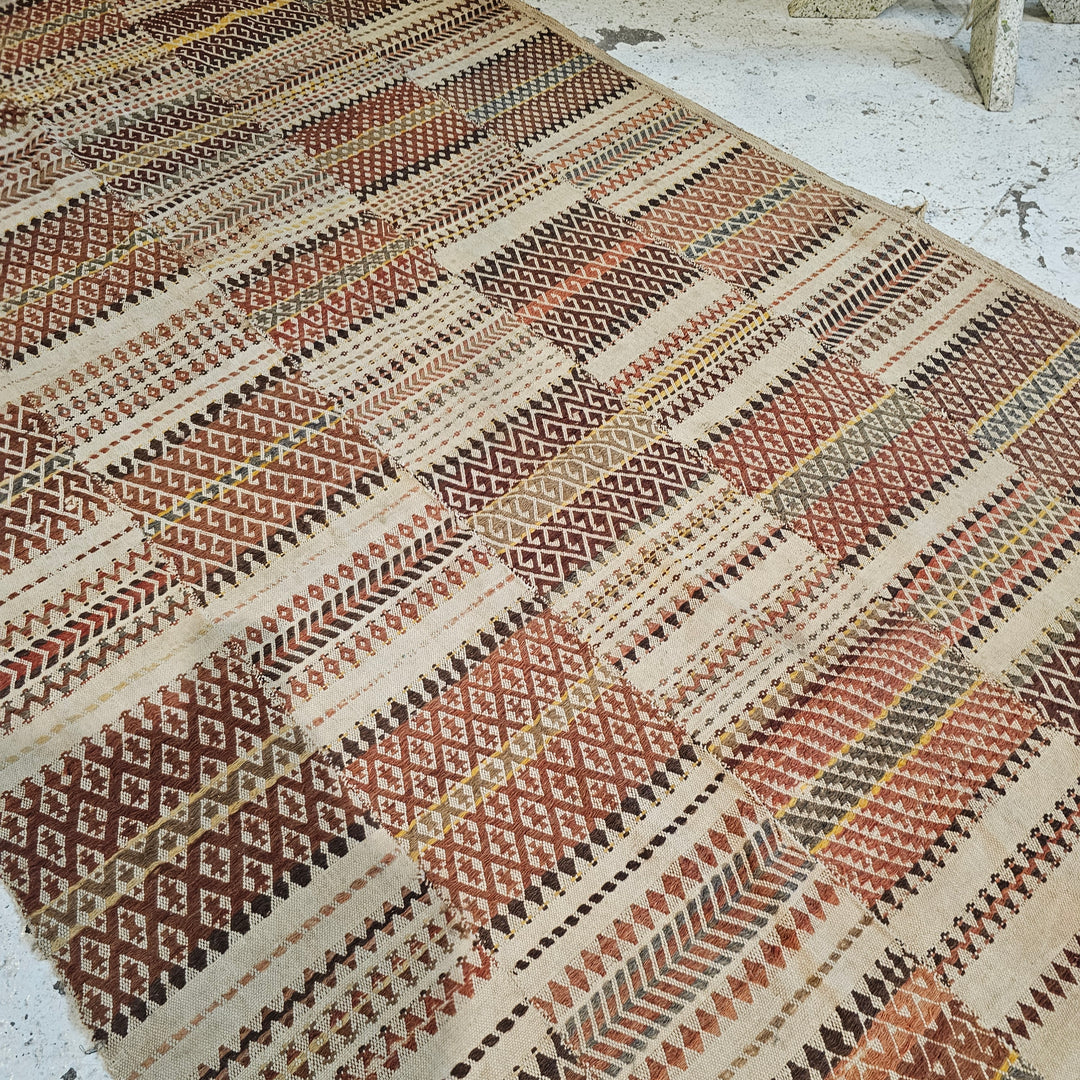 Flatweave Wool Afghan Rug